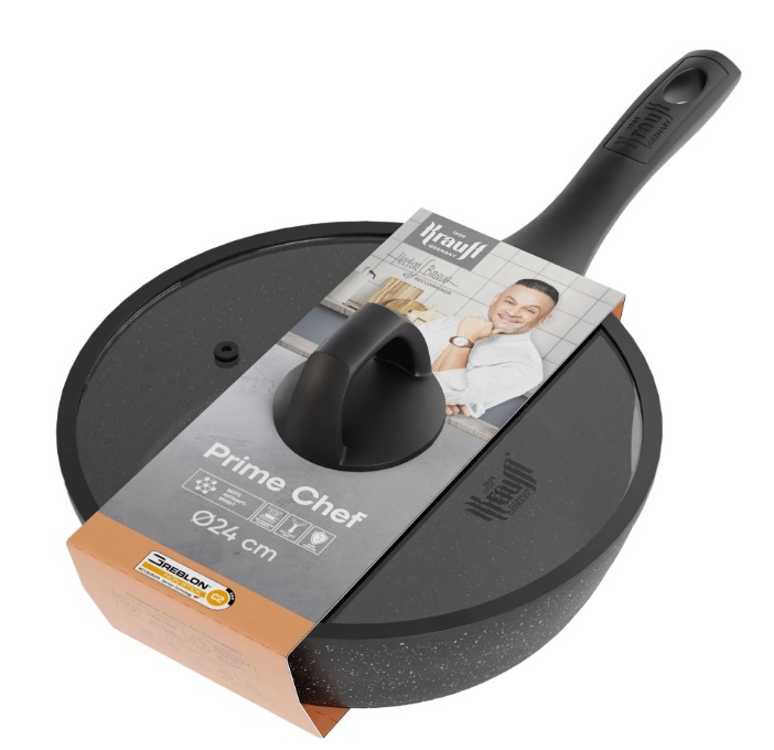 Сковорода з кришкою Krauff глибока 24 см Prime Chef 25-45-223